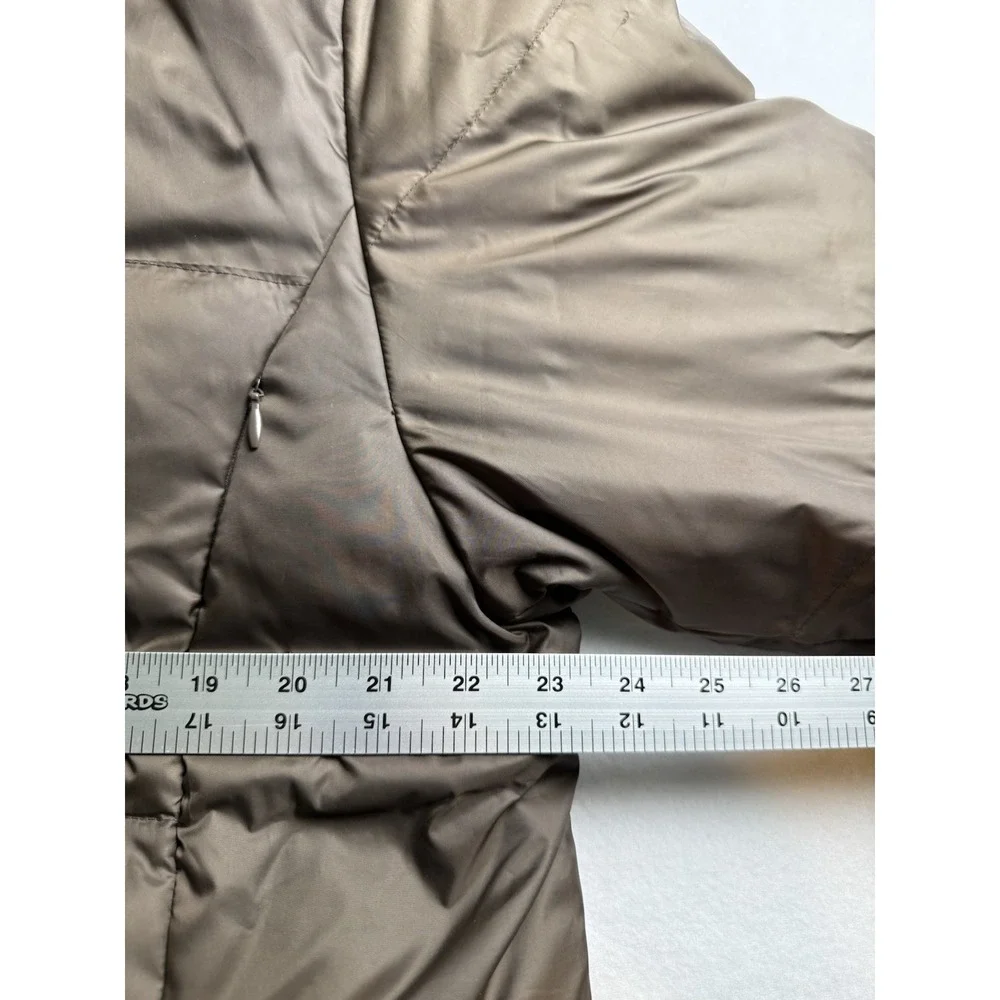 Relativity Down Fill Parka Jacket Coat Women's L Brown Full Zip Hooded